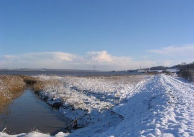 Humber bank in the snow