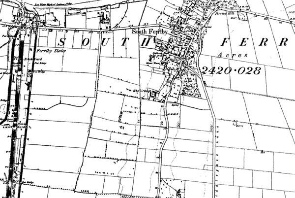 A historic map showing South Ferriby